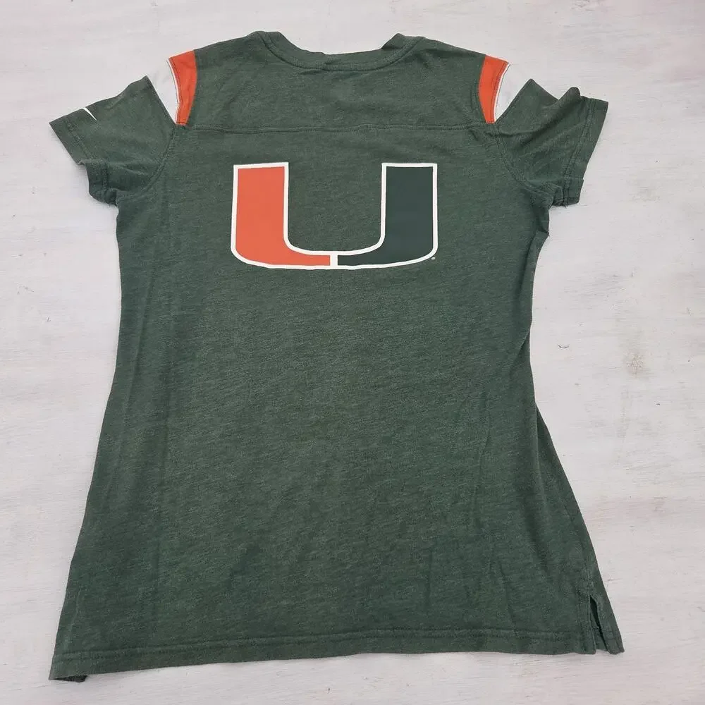 Nike University of Miami Canes Hurricanes Womens Shirt Sz Large Football